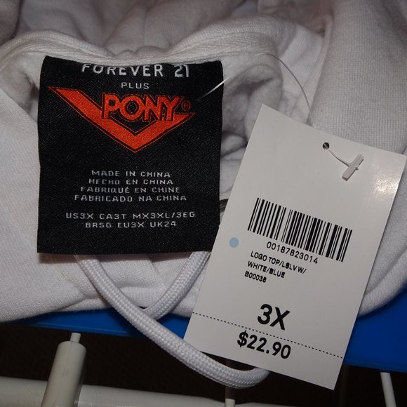 Pony x Forever 21+ Cropped White Hoodie - Picture 5 of 6
